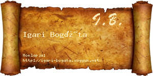 Igari Bogáta névjegykártya